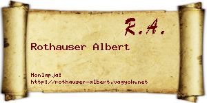 Rothauser Albert névjegykártya