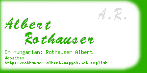 albert rothauser business card